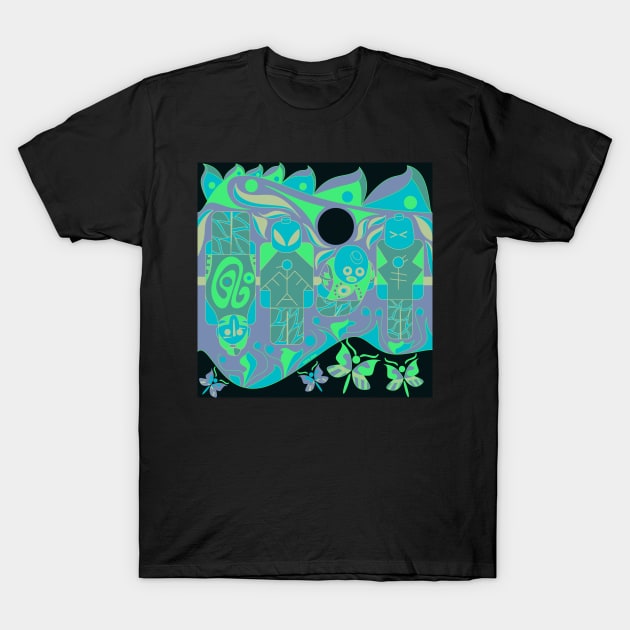 brick lego alien pattern ecopop T-Shirt by jorge_lebeau